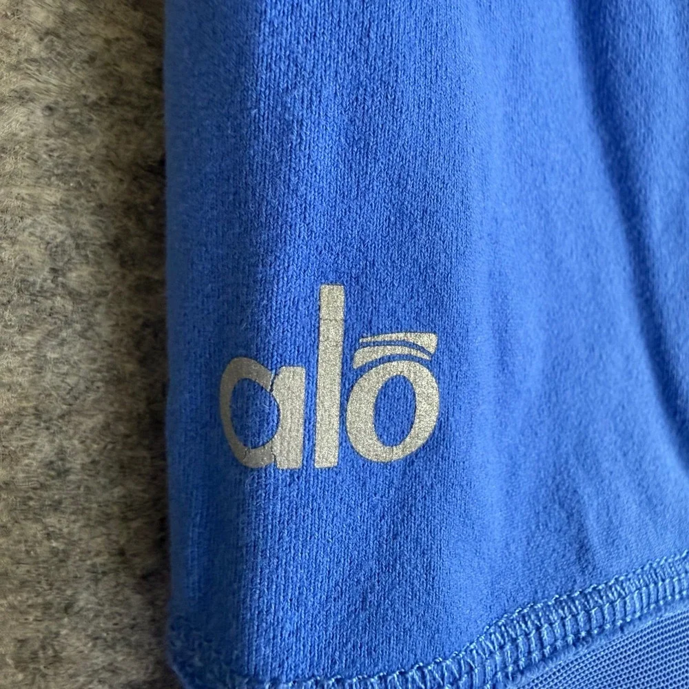 Alo Yoga Siren Leggings Royal Blue Ruched Mesh Activewear Womens Small W54649